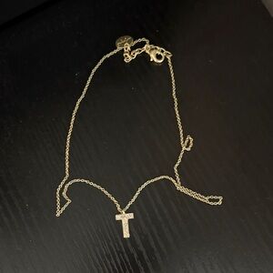gold T necklace